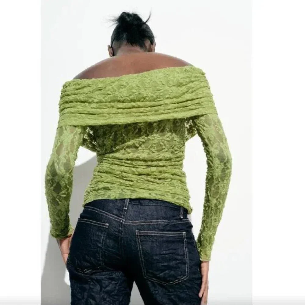 Zara Green Lace L NWT